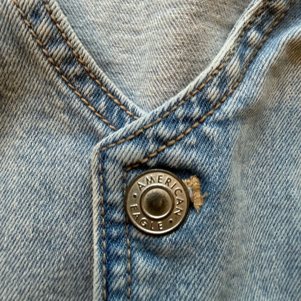 American Eagle Outfitters Light Blue Denim Jacket cotton blend - Picture 2 of 7